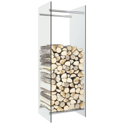 Porta Legna Trasparente 40x35x120 Cm In Vetro