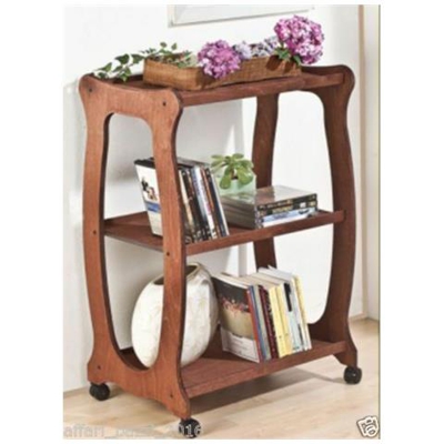 Carrello In Legno Slym 3 Piani Porta Tv Telefono In Cucina Bagno Ufficio Meeting