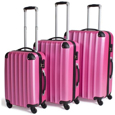 Set Di Valigie A Scocca Rigida - Rosa Fucsia