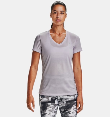 Maglia con collo a V UA Twist Tech™ da donna