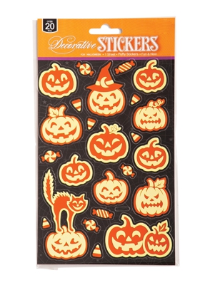 Adesivi fosforescenti zucche di halloween