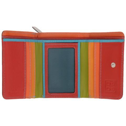 Portafoglio donna piccolo in pelle multicolore Colorful Nero en oferta