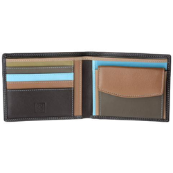 Portafoglio Uomo In Pelle Nappa Colorato Con Portamonete E Porta Carte Dudu Marrone Scuro en oferta