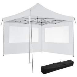 Gazebo Pieghevole Olivia 3x3 M Con 2 Elementi Laterali - Bianco precio