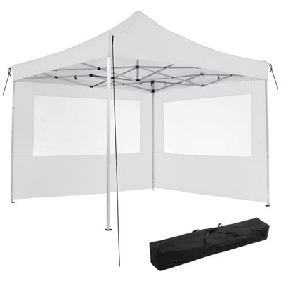 Gazebo Pieghevole Olivia 3x3 M Con 2 Elementi Laterali - Bianco