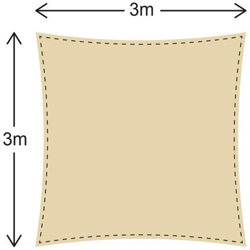 Rebecca Mobili Tenda Vela Parasole Quadrata Beige Polietilene Anti Uv Giardino Terrazza 3x3 Mt características