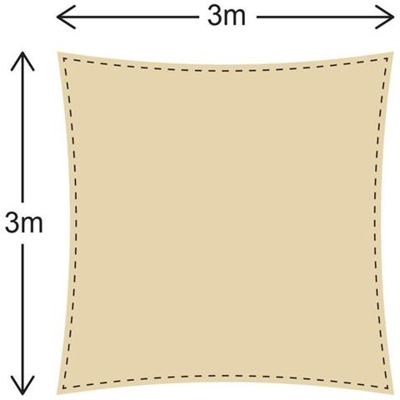 Rebecca Mobili Tenda Vela Parasole Quadrata Beige Polietilene Anti Uv Giardino Terrazza 3x3 Mt