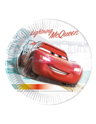 8 Piatti in cartone compostabile Cars 3™ 23 cm