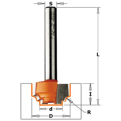 Fresa Profilata Hw Z2 S=8 D=12.7x12.7 R=1.2 965.101.11