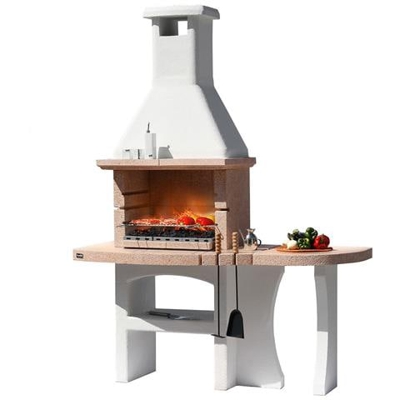 Barbecue Bbq In Muratura A Legna Con Griglia Regolabile Piano Di Lavoro 5710104b