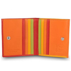 Portafoglio di pelle multicolore porta carte e monete Rosso en oferta