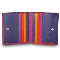 Portafoglio di pelle multicolore porta carte e monete Fucsia en oferta