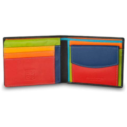 Portafoglio multicolore in pelle classico da uomo Nero en oferta