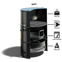 4Grill, Barrel, Nero, Rotondo, Acciaio inossidabile, Acciaio inossidabile en oferta