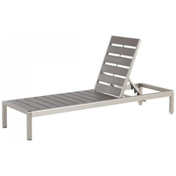 Lettino Da Giardino In Alluminio E Legno Sintetico Grigio Nardo en oferta