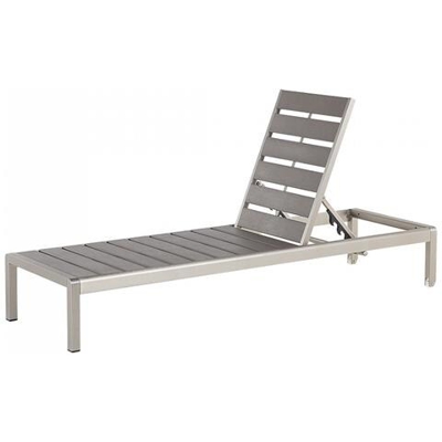 Lettino Da Giardino In Alluminio E Legno Sintetico Grigio Nardo