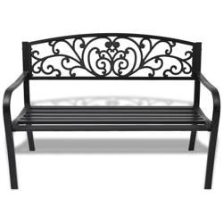 Panchina da Giardino 127 cm in Ghisa Nera precio