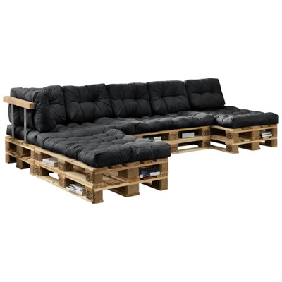 Divano con Cuscini Colore Grigio Scuro