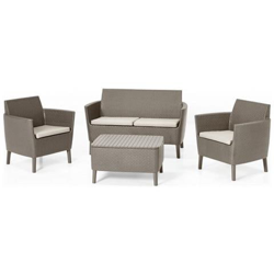 Salotto Salemo In Resina Antiurto - Vari Colori - Cappuccino en oferta