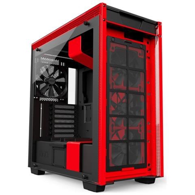 Case H700 Middle Tower ATX / EATX / Micro ATX / Mini-DTX 2 Porte USB 3.0 Colore Nero e Rosso (Finestrato)