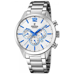 Orologio Uomo Festina Timeless Cronografo Acciaio Silver / blu F20343/5 en oferta
