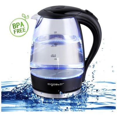Bollitore D'acqua In Vetro Borosilicato Con Illuminazione A Led. 2200w Capacità 1.7l
