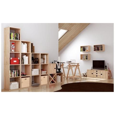 Scaffale Dinamic Pino Grezzo 2 Cubo 36.2 x 33 x 70