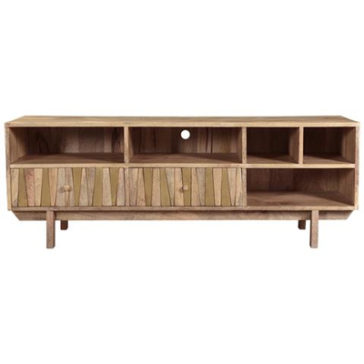 Mobile Tv Design In Legno Di Mango E Ottone Zaika