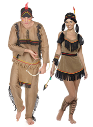 Costume coppia indiani pellerossa adulto precio