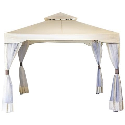 Gazebo Da Giardino Con 4 Zanzariere Laterali In Metallo 3x3 Metri
