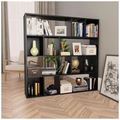 Libreria / divisorio Nero 110x24x110 Cm In Truciolato