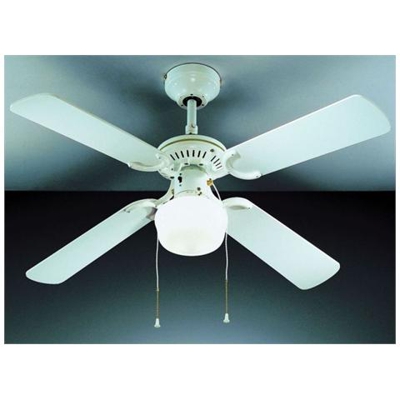 7062B Ventilatore da Soffitto 4 Pale Diametro 105 cm Kit Luce Colore Bianco