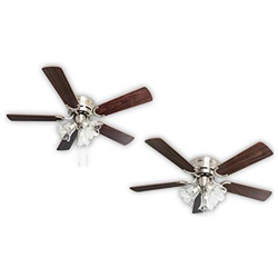 Kisa Deluxe Gebürstetes Nickel Mit Beleuchtung Ventilatore Da Soffitto, Palissandro / noce Scuro, 105 Cm en oferta