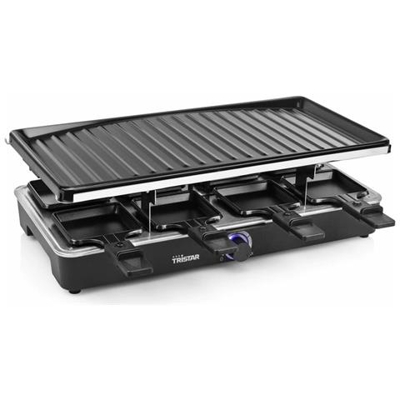 Griglia Per Raclette Per 8 Persone 1400 W 46x23 Cm Nera