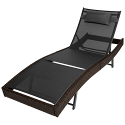 Lettino Prendisole In Polyrattan Delphine - Marrone precio