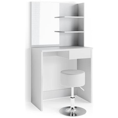 Vicco Toeletta Dekos Tavolo Da Trucco Specchiera Bianco Lucido