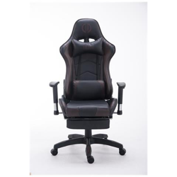 Sedia Gaming ReclinabileTURBO in Similpelle - Sedia Racing Imbottita con Poggiapiedi Estraibile I Poltrona Gamer Carico Max 150 kg I Poltrona Ufficio Sportiva Doppio Cuscino Nero Marrone en oferta