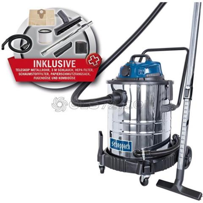 Aspiratore Aspirapolvere Aspiraliquidi Bidone Inox 1400w 50l Asp50-es