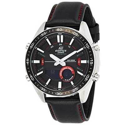 Casio Orologio, Robusta Cassa, 10 Bar, Nero, Uomo Con Cinturino In Acciaio Inox Efv-c100l-1avef