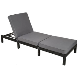 Lettino Prendisole In Rattan Sofia - Nero en oferta
