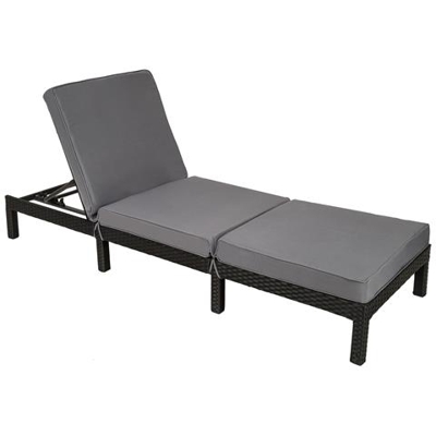 Lettino Prendisole In Rattan Sofia - Nero
