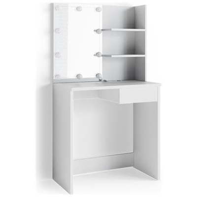 Vicco Toeletta Dekos Tavolo Da Trucco Specchiera Bianco Lucido