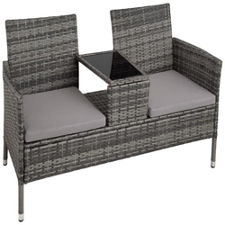 Panca Da Giardino In Polyrattan Con Tavolino - Grigio características