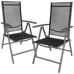 2 Sedie Da Giardino In Alluminio - Nero / antracite características