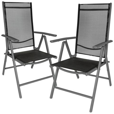 2 Sedie Da Giardino In Alluminio - Nero / antracite