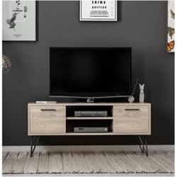 Mobile Porta Tv Almira Moderno - Con Ante, Ripiani - Da Salotto - Nero In Legno, 120 X 35 X 50 Cm precio