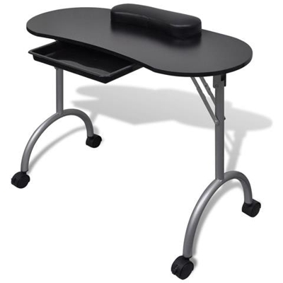 Tavolo manicure nero con rotelle Dimensioni 90 x 37 x 68 cm
