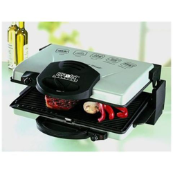 8555 Griglia di contatto Da tavolo Elettrico 2100W Nero, Argento barbecue e bistecchiera en oferta