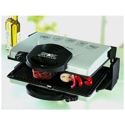 8555 Griglia di contatto Da tavolo Elettrico 2100W Nero, Argento barbecue e bistecchiera