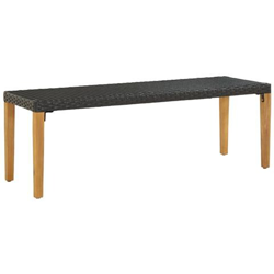 Panchina Da Giardino 80 Cm In Polyrattan Nera en oferta